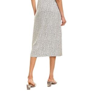 Vince Silk White Dot Pattern Wrap Skirt